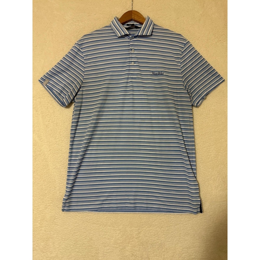 Polo Golf Ralph Lauren Polo Shirt Mens Large Blue White Striped Pro Fit Golf